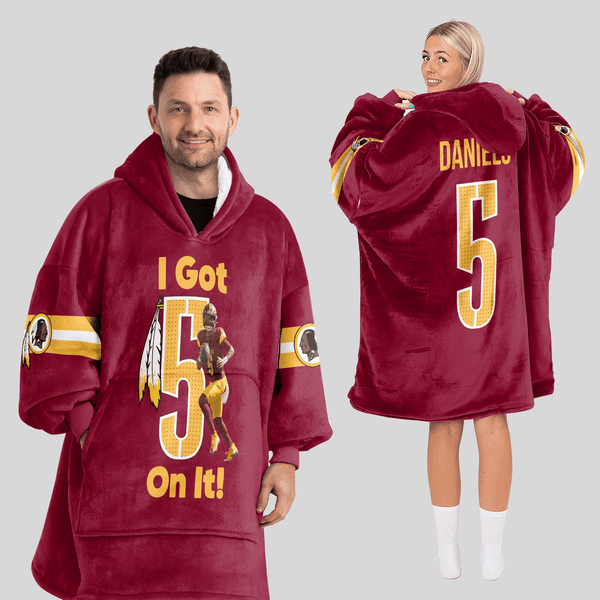 Adult J.D 5 Washington Football Unisex Blanket Hoodie