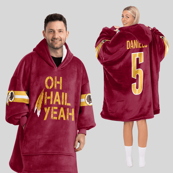 Adult J.D 5 Washington Football Unisex Blanket Hoodie