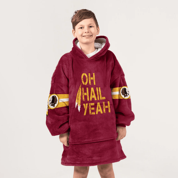 Kid 5 Washington Football Unisex Blanket Hoodie
