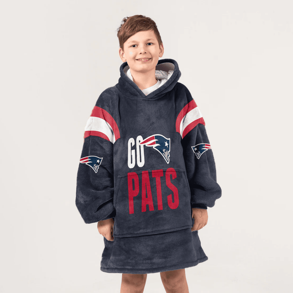 Kid 10 New England Football Unisex Blanket Hoodie