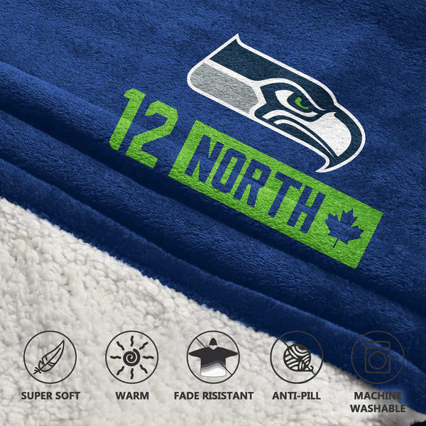 Adult North 12 Seattle Football Unisex Blanket Hoodie