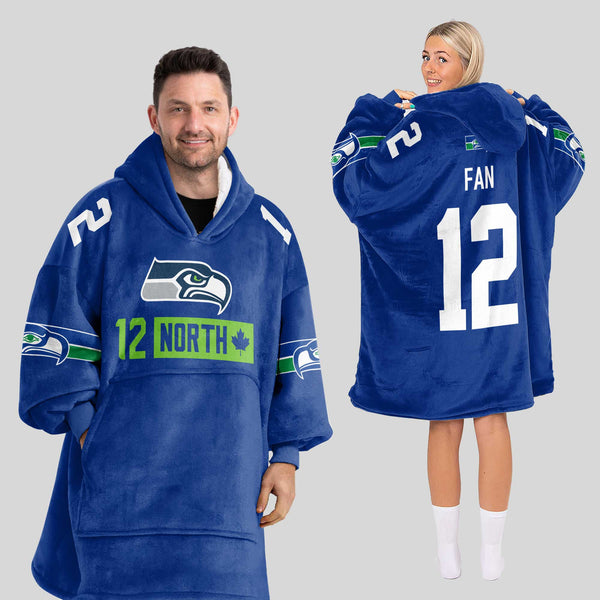 Adult North 12 Seattle Football Unisex Blanket Hoodie