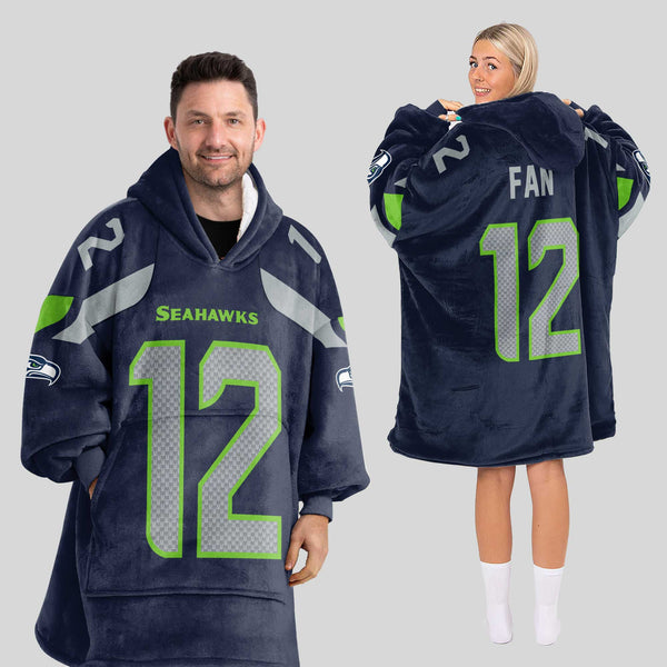 Fan 12 Seattle Football Unisex Blanket Hoodie