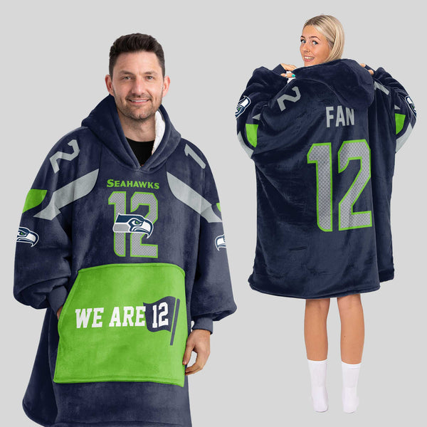 Adult We Are 12 Seattle Football Unisex Blanket Hoodie