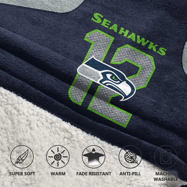 Adult We Are 12 Seattle Football Unisex Blanket Hoodie