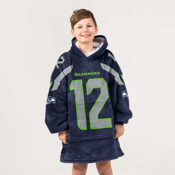 Kid 12 Seattle Football Unisex Blanket Hoodie