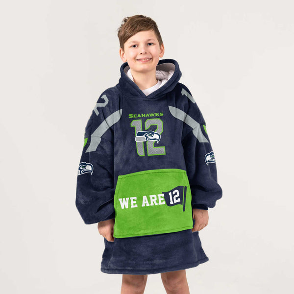 Kid We Are 12 Seattle Football Unisex Blanket Hoodie