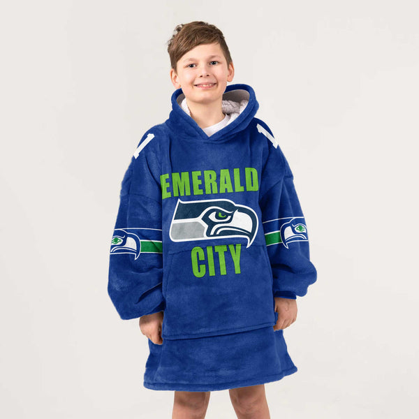 Kid Emerald City 11 Seattle Football Unisex Blanket Hoodie