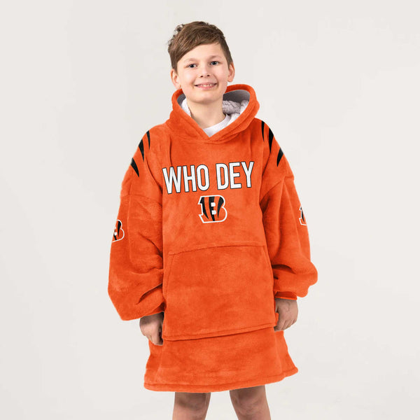 Kid Who Dey 9 Cincinnati Football Unisex Blanket Hoodie