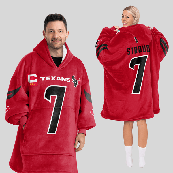 Adult C.J.S 7 Captain Houston Football Unisex Blanket Hoodie