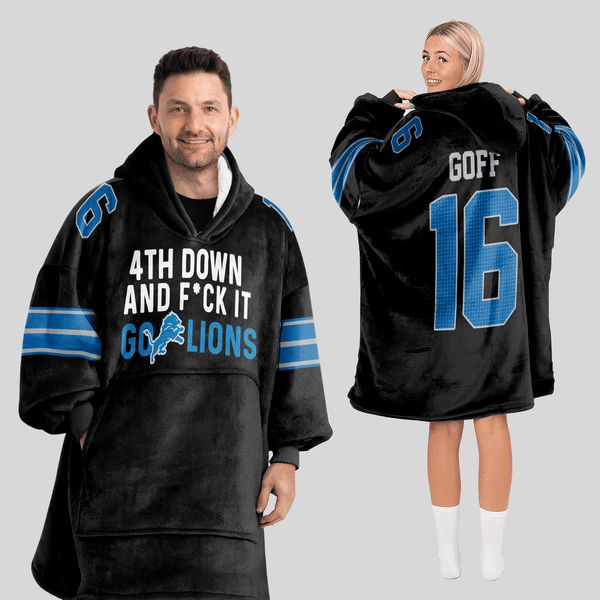 Adult J.G 16 Detroit Football Unisex Blanket Hoodie