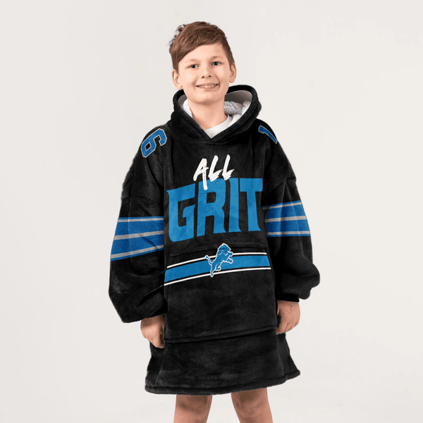 Kid All Grit J.G 16 Detroit Football Unisex Blanket Hoodie