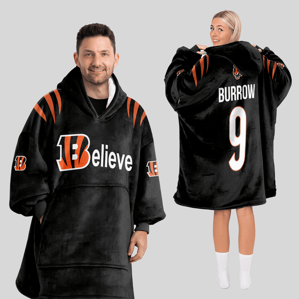 Adult Believe 9 Cincinnati Football Unisex Blanket Hoodie