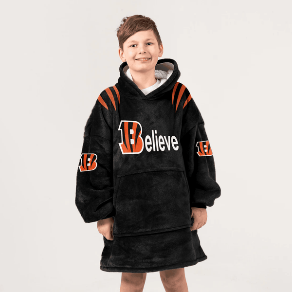 Kid Believe 9 Cincinnati Football Unisex Blanket Hoodie