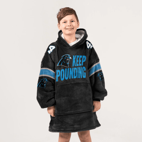 Kid Keep Pounding 4 Carolina Football Unisex Blanket Hoodie