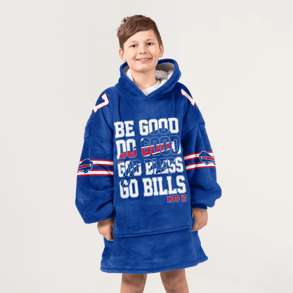 Kid Buffalo Football Unisex Blanket Hoodie