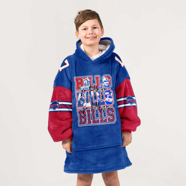 Kid Buffalo Football Unisex Blanket Hoodie