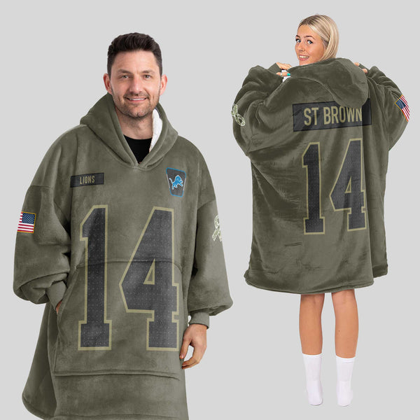 Army A.B 14 Detroit Football Unisex Blanket Hoodie