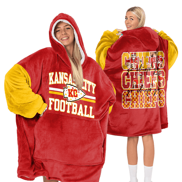 Kansas City Football Unisex Blanket Hoodie