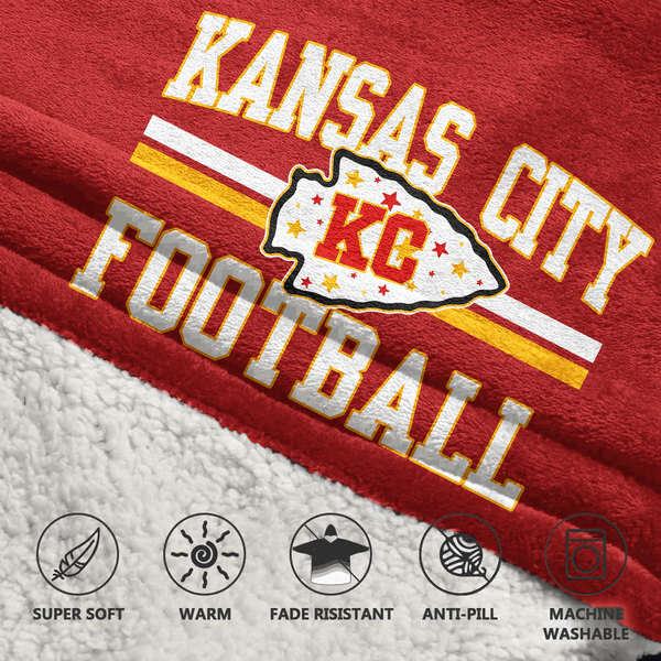 Kansas City Football Unisex Blanket Hoodie