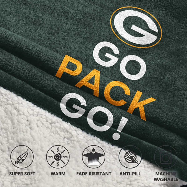Go Pack Go! Green Bay Football Unisex Blanket Hoodie