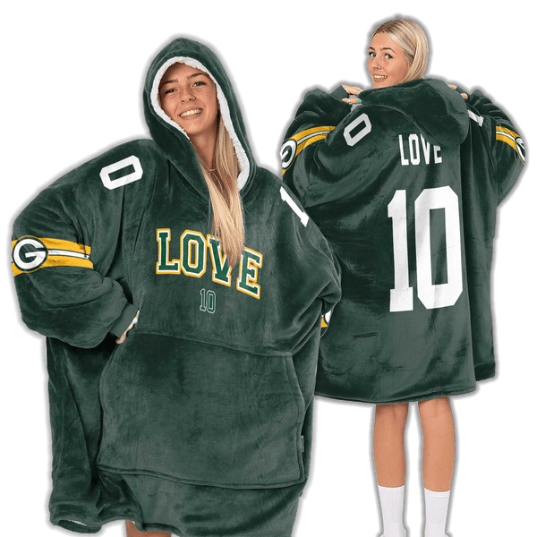 J.L 10 Green Bay Football Unisex Blanket Hoodie