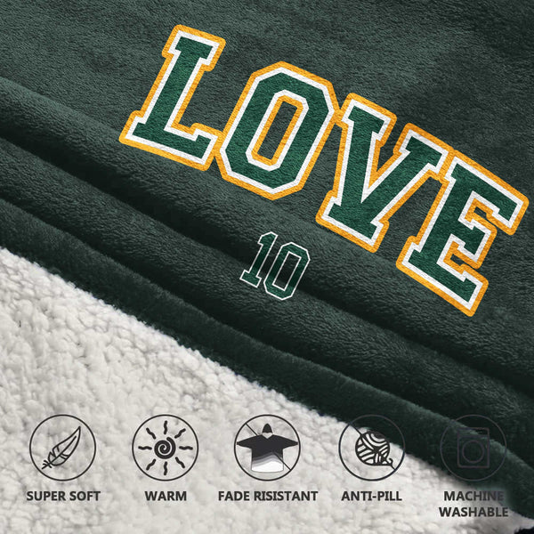 J.L 10 Green Bay Football Unisex Blanket Hoodie