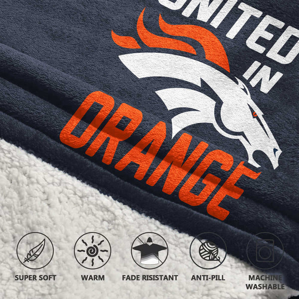 United In Orange Denver Football Unisex Blanket Hoodie