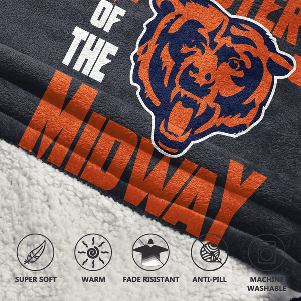 Monsters of the Midway Chicago Football Unisex Blanket Hoodie