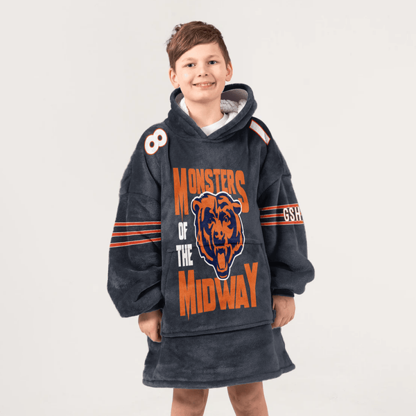 Monsters of the Midway Chicago Football Unisex Blanket Hoodie