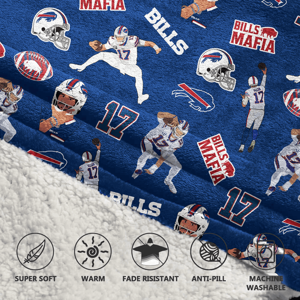 J.A 17 Buffalo Football Unisex Blanket Hoodie