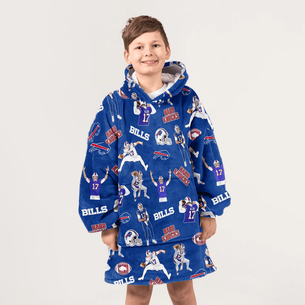 J.A 17 Buffalo Football Full Patterns Unisex Blanket Hoodie