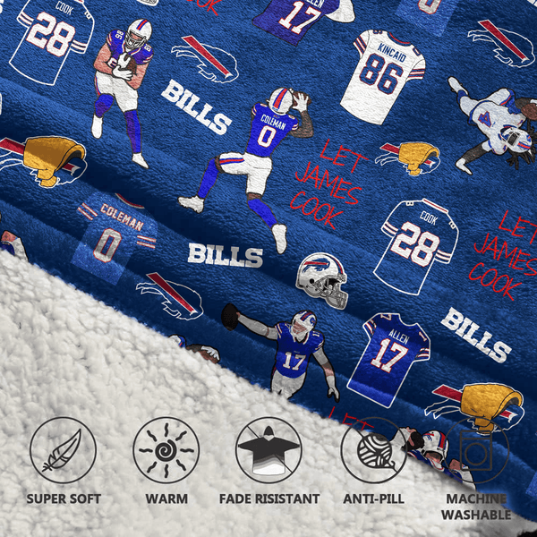 Buffalo Football Full Patterns Unisex Blanket Hoodie