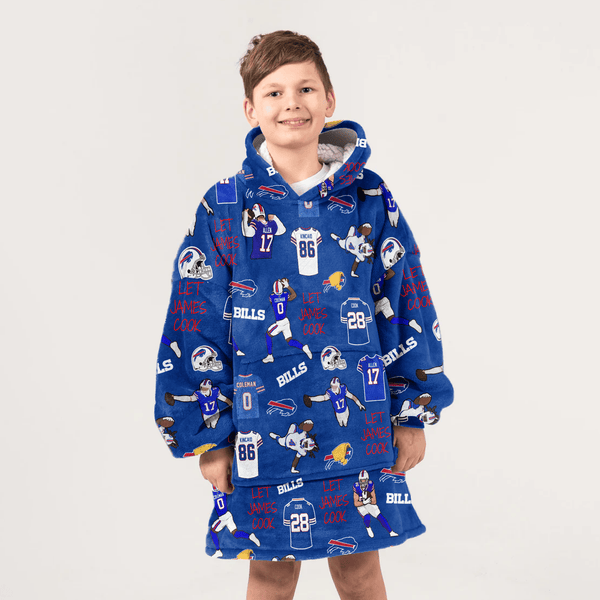 Buffalo Football Full Patterns Unisex Blanket Hoodie