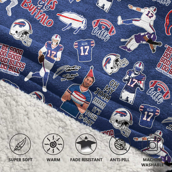 Pattern J.A 17 Buffalo Football Unisex Blanket Hoodie