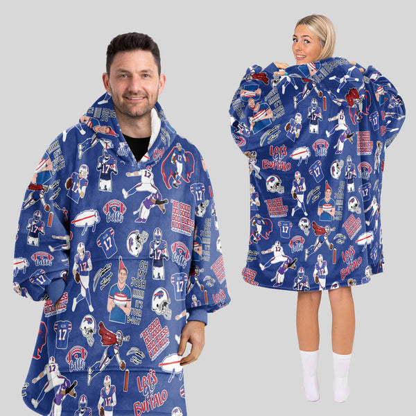 Pattern J.A 17 Buffalo Football Unisex Blanket Hoodie