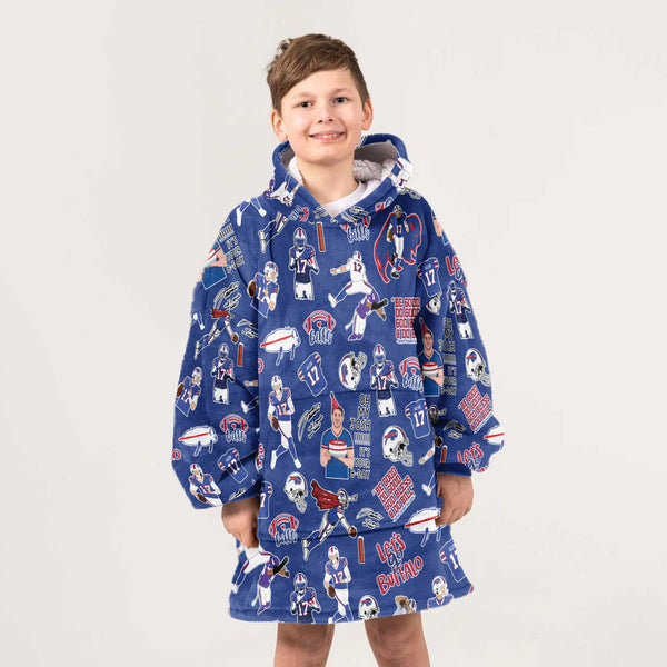 Pattern J.A 17 Buffalo Football Unisex Blanket Hoodie