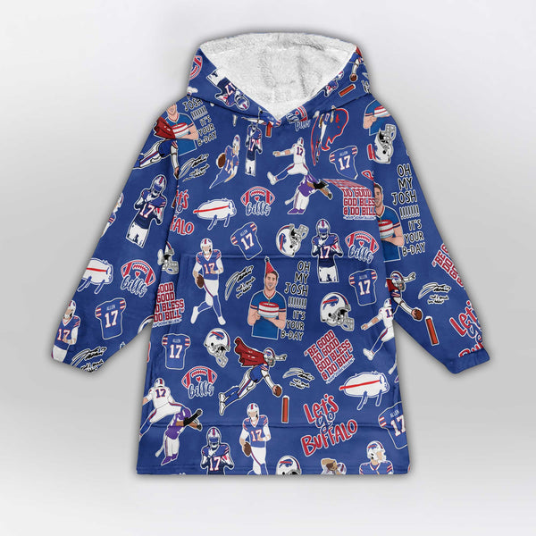Pattern J.A 17 Buffalo Football Unisex Blanket Hoodie