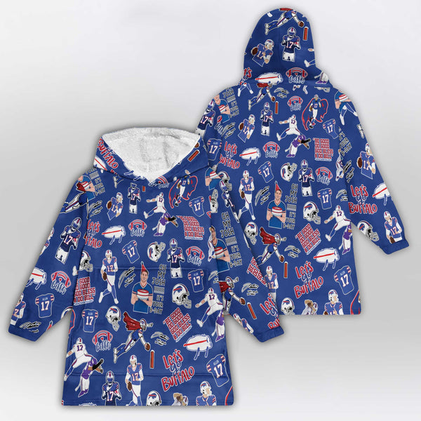 Pattern J.A 17 Buffalo Football Unisex Blanket Hoodie