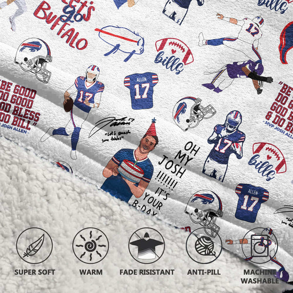 Pattern J.A 17 Buffalo Football Unisex Blanket Hoodie
