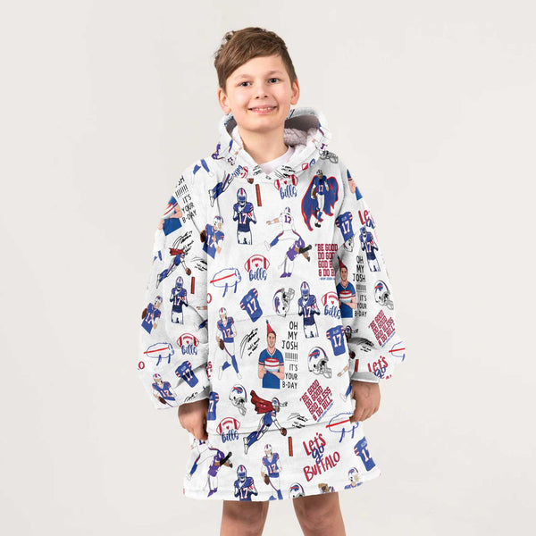 Pattern J.A 17 Buffalo Football Unisex Blanket Hoodie