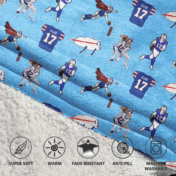 Pattern J.A 17 Buffalo Football Unisex Blanket Hoodie