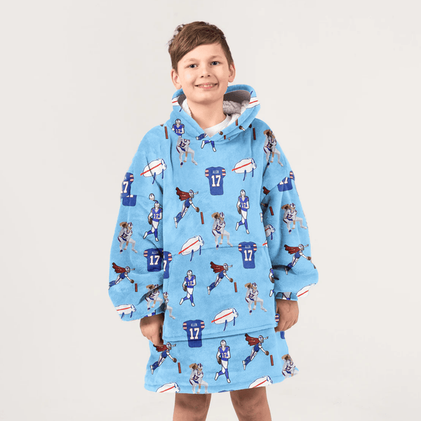 Pattern J.A 17 Buffalo Football Unisex Blanket Hoodie