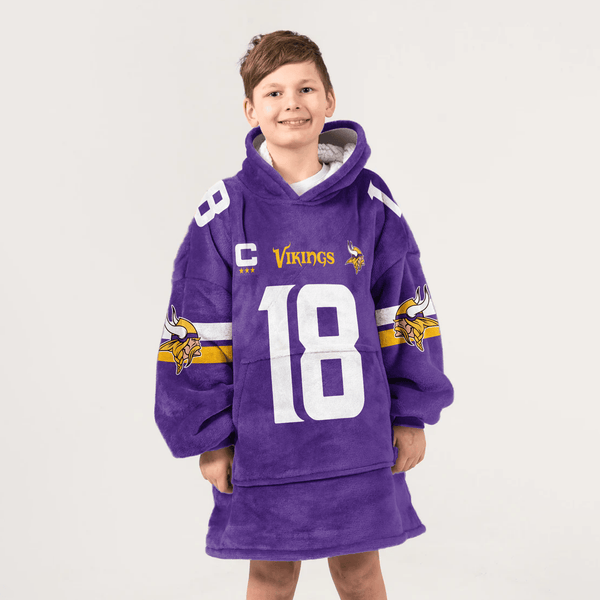 Captain 18 Minnesota Football Unisex Blanket Hoodie