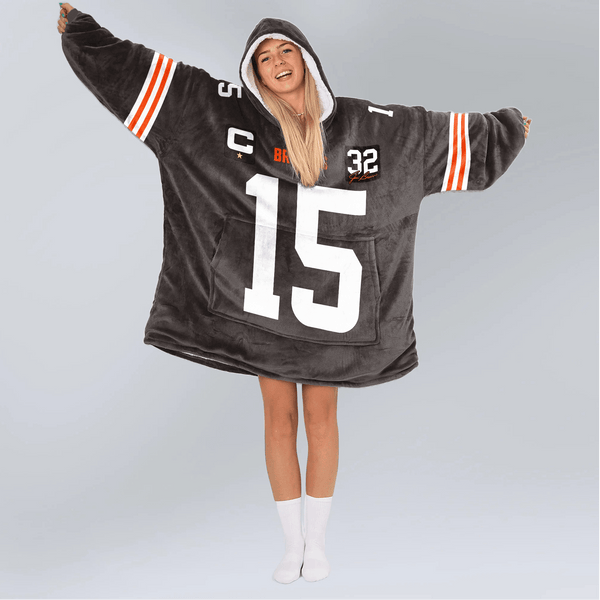 Captain J.F 15 Cleveland Football Unisex Blanket Hoodie