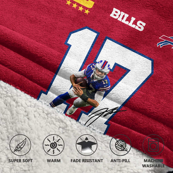 Captain J.A 17 Buffalo Football Unisex Blanket Hoodie