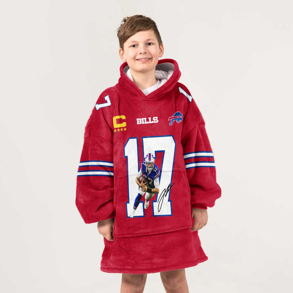 Captain J.A 17 Buffalo Football Unisex Blanket Hoodie