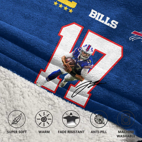 Captain J.A 17 Buffalo Football Unisex Blanket Hoodie