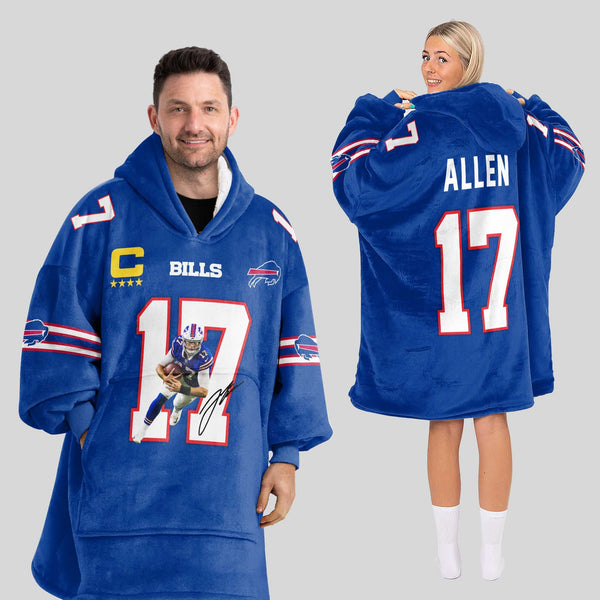 Captain J.A 17 Buffalo Football Unisex Blanket Hoodie