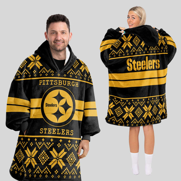 Ugly Pittsburgh Football Unisex Blanket Hoodie